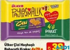 ÜLKER ÇİZİ HAŞHAŞLI BAHARATLI KRAKER 4X70 G